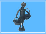 Brass Boy with 2 Basket